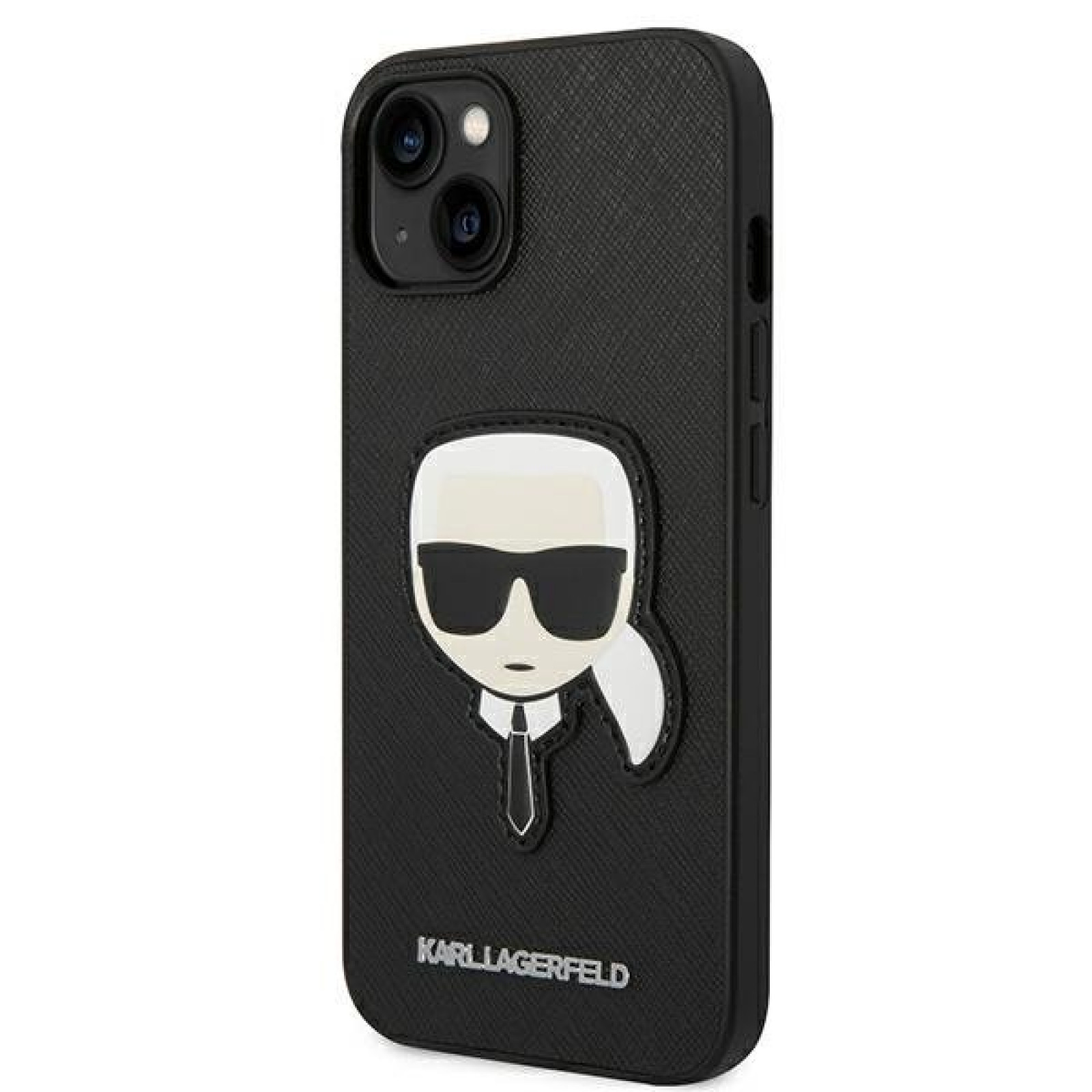 Гръб Karl Lagerfeld PU Saffiano Karl Head Case за iPhone 14 Plus - Черен